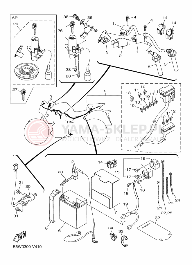 Schemat "układ elektryczny" do Yamaha MT-03