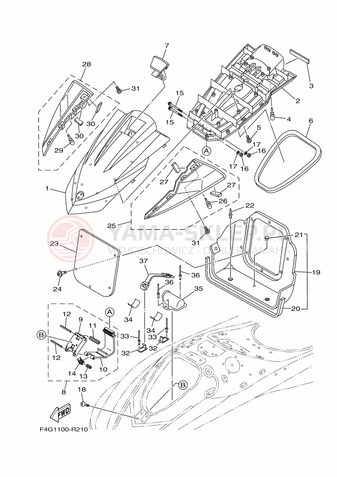 Schemat "ENGINE HATCH" do Yamaha VX-C