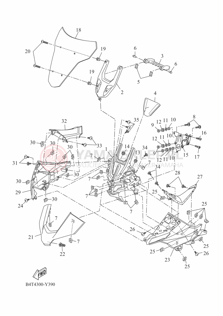 Schemat "elementy nadwozia" do Yamaha TRACER 7