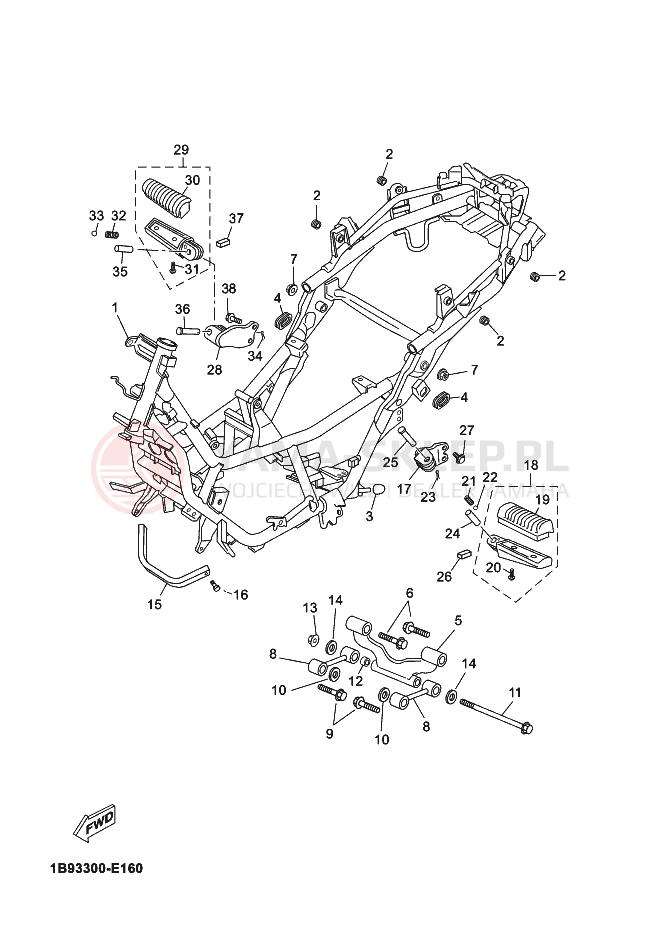 Schemat "rama" do Yamaha X-MAX 250