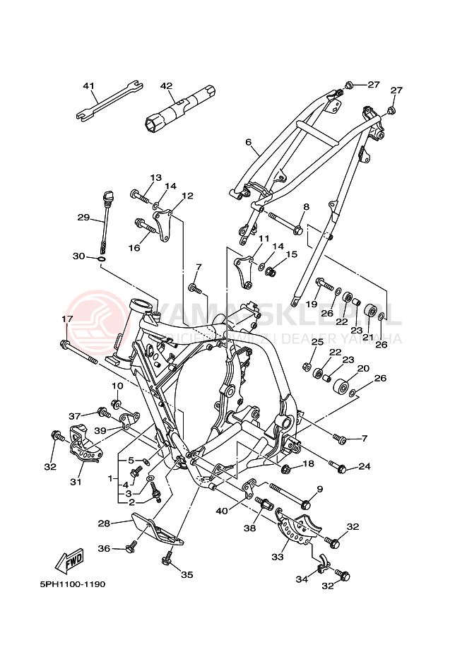 Schemat "rama" do Yamaha WR250F
