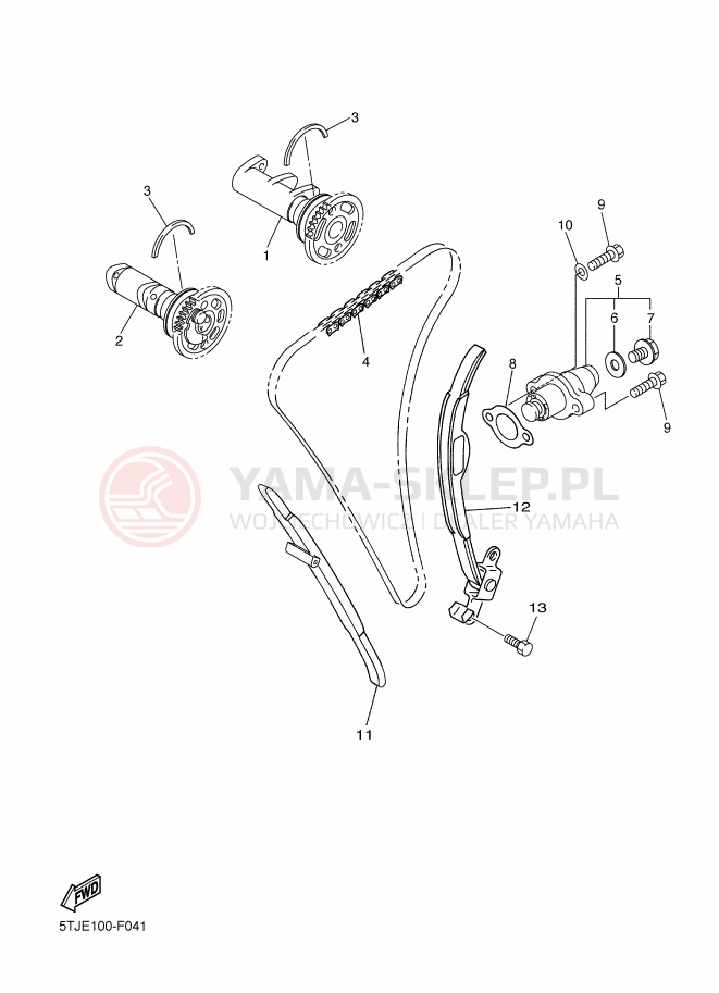 Schemat "Wałek rozrządu" do Yamaha WR450F