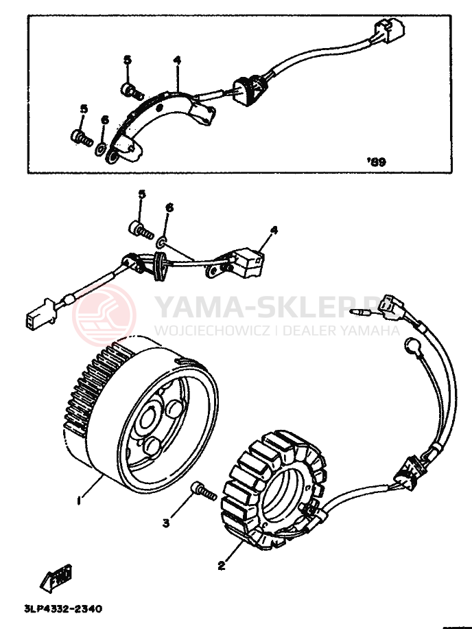 Schemat "alternator" do Yamaha XV1100 VIRAGO