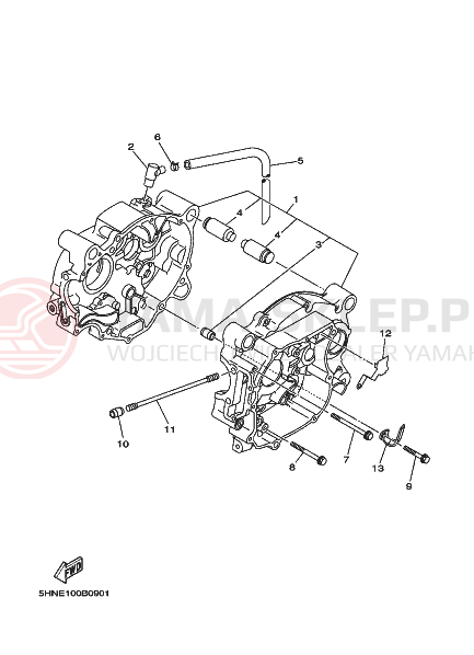 Schemat "Obudowa silnika" do Yamaha TT-R90E