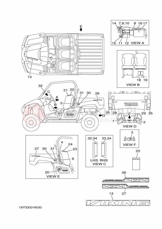 Schemat "naklejki" do Yamaha YXM700PE
