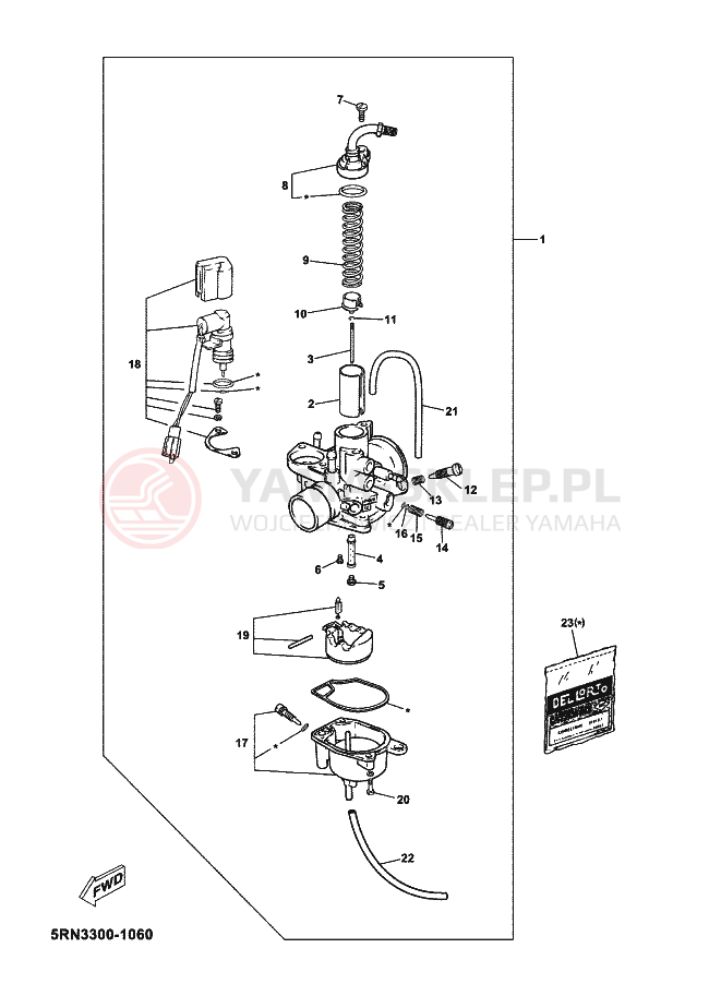 Schemat "Gaźnik" do Yamaha OVETTO 50
