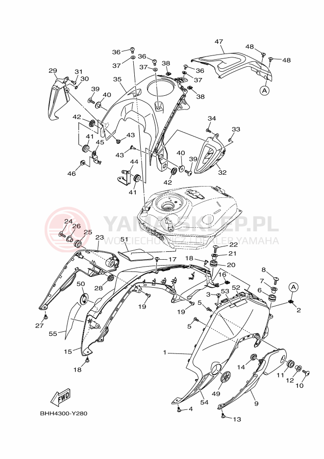 Schemat "zbiornik paliwa" do Yamaha MT-07