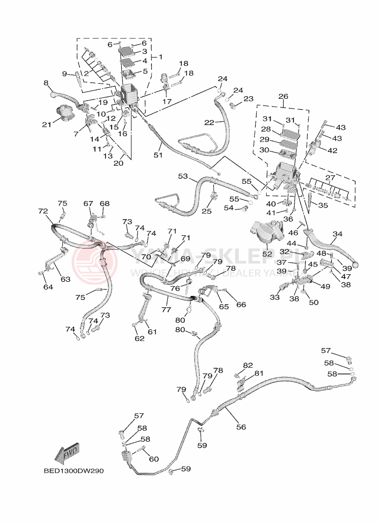 Schemat "Pompa hamulcowa przednia" do Yamaha TRICITY 300