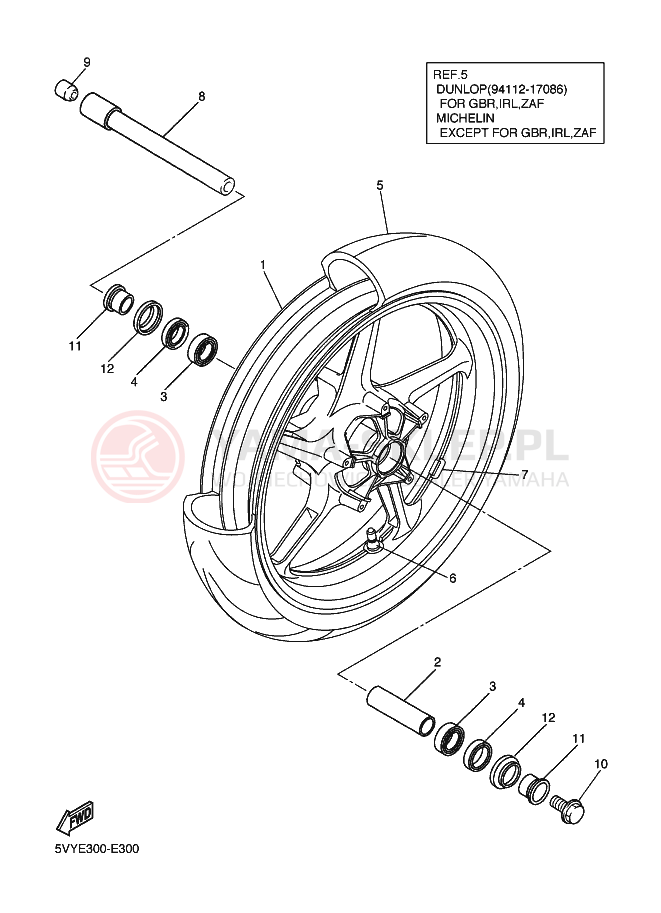 Schemat "Koło przód" do Yamaha YZF-R1