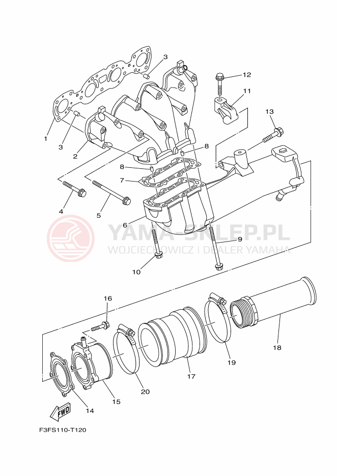 Schemat "wydech" do Yamaha FX CRUISER HO