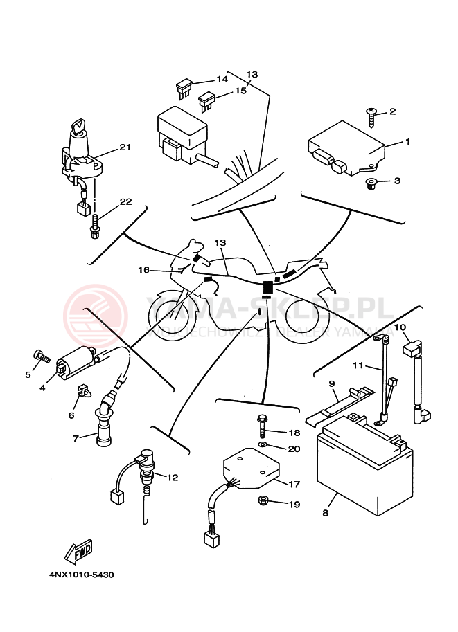 Schemat "układ elektryczny" do Yamaha TRX850