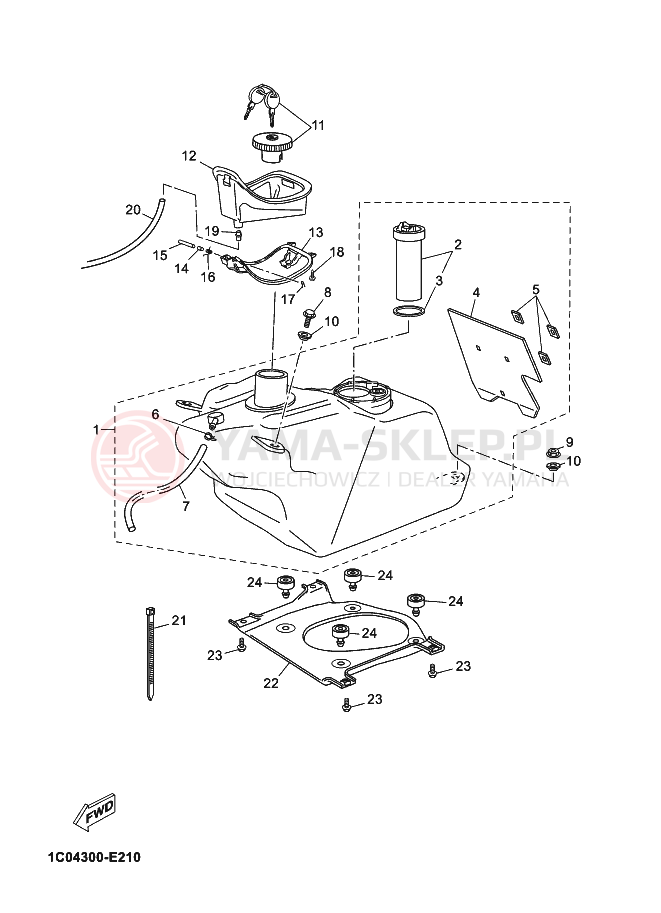 Schemat "zbiornik paliwa" do Yamaha X-MAX 250