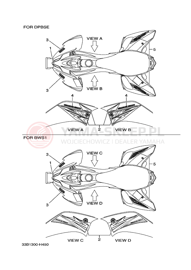 Schemat "naklejki" do Yamaha YFM250R