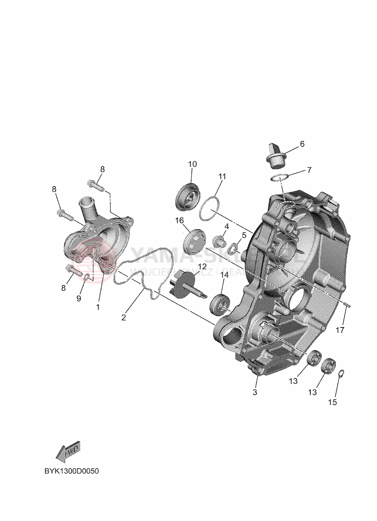 Schemat "Pompa wody" do Yamaha TRICITY 300