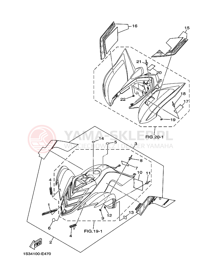 Schemat "naklejki" do Yamaha YFM700RV
