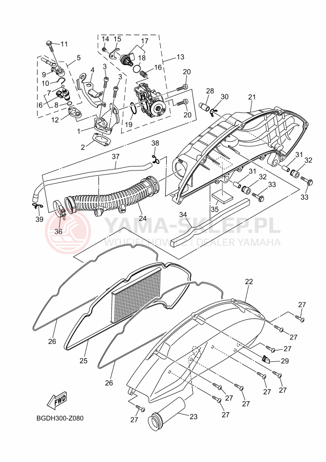 Schemat "Wtrysk paliwa" do Yamaha TRICITY 155