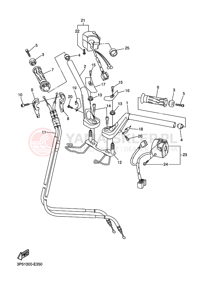 Schemat "Kierownica i osprzęt" do Yamaha FJR1300A