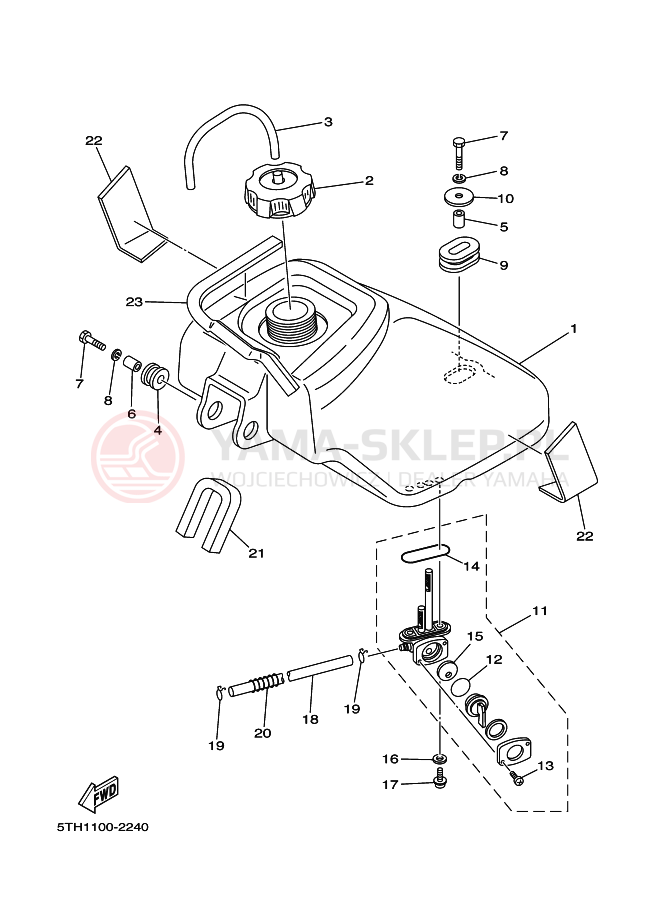 Schemat "zbiornik paliwa" do Yamaha YFM80