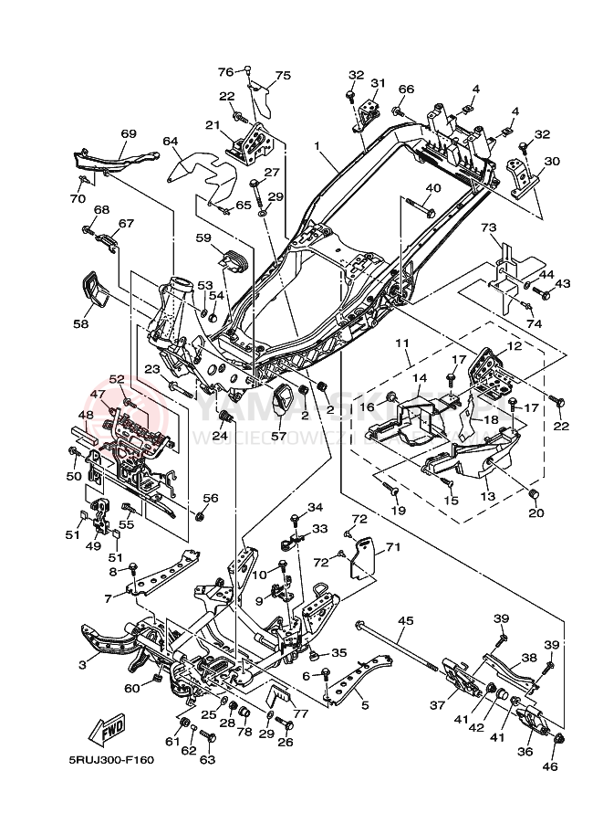 Schemat "rama" do Yamaha MAJESTY400A