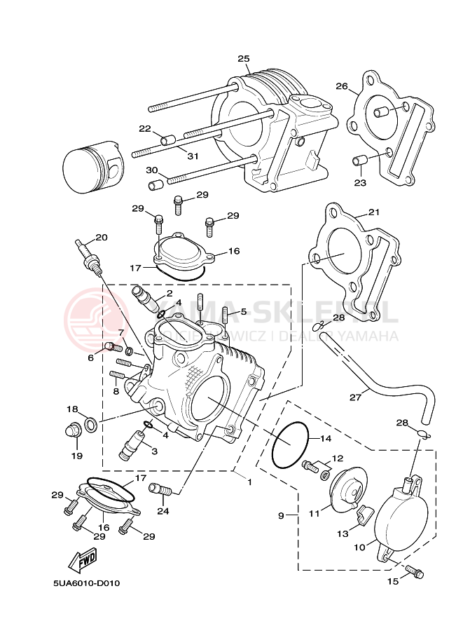 Schemat "głowica" do Yamaha CYGNUS