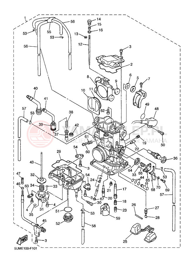 Schemat "Gaźnik" do Yamaha WR250F