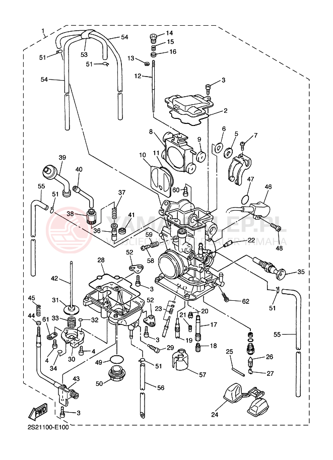 Schemat "Gaźnik" do Yamaha YZ450F