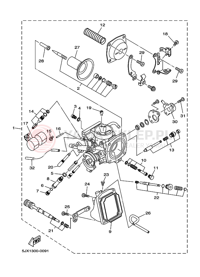 Schemat "Gaźnik" do Yamaha XVS250