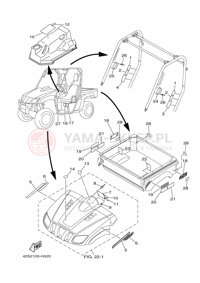 Schemat "naklejki" do Yamaha RHINO 700 FI