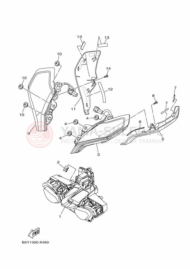 Schemat "Lampa przód" do Yamaha MT-10