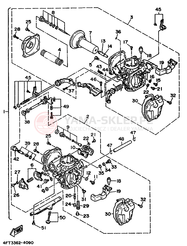 Schemat "Gaźnik" do Yamaha XV500 VIRAGO