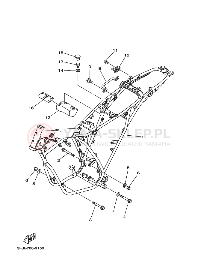 Schemat "rama" do Yamaha DT175 DT175L