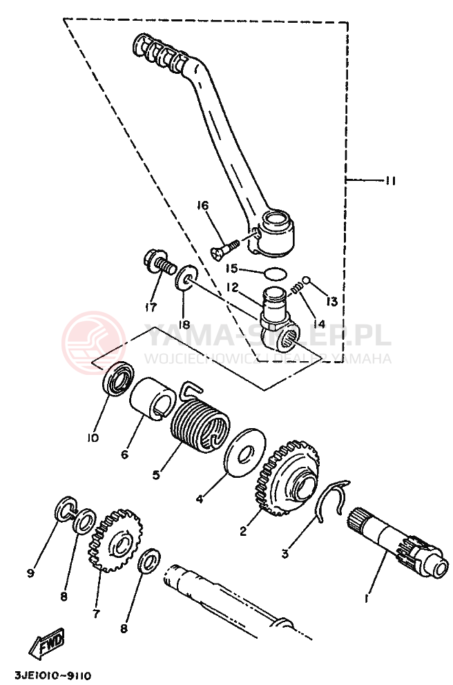 Schemat "rozrusznik" do Yamaha YZ250WR WIDE RATIO YZ250