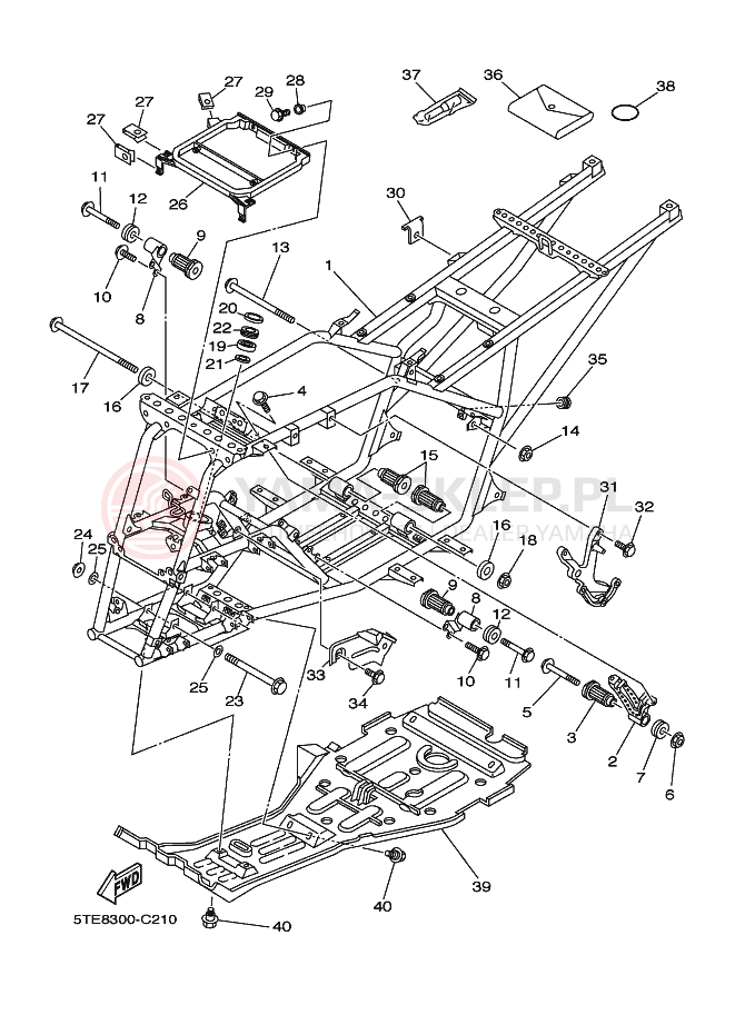 Schemat "rama" do Yamaha KODIAK 4WD