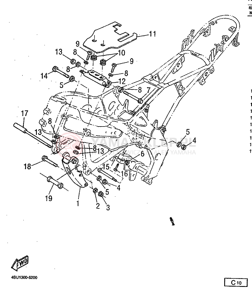 Schemat "MOCOWANIE SILNIKA" do Yamaha SRZ660