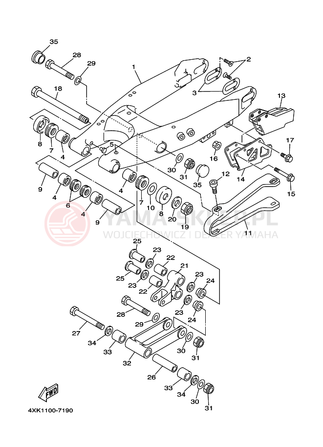 Schemat "wahacz" do Yamaha WR250Z