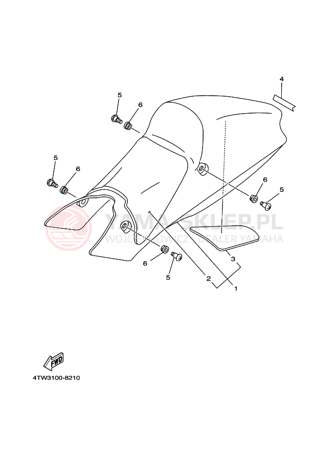Schemat "siedzenie" do Yamaha TZ250
