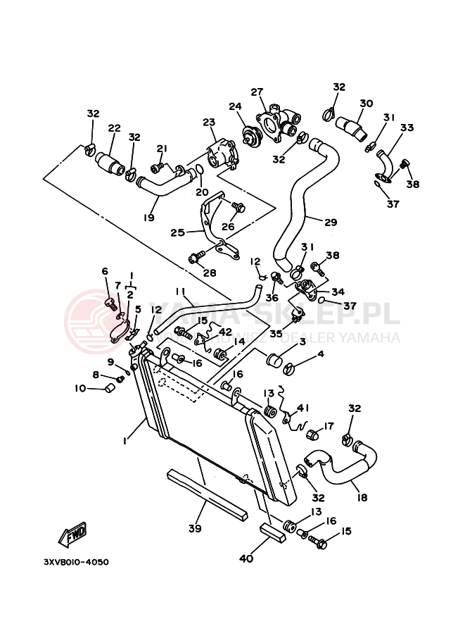 Schemat "Układ chlodzenia" do Yamaha TZR250RSP