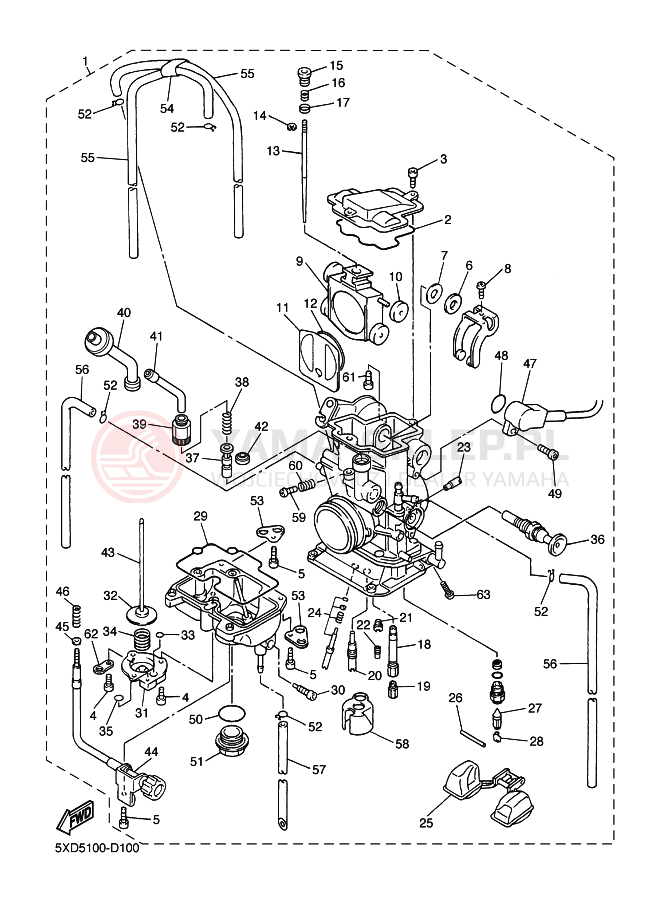 Schemat "Gaźnik" do Yamaha YZ450F