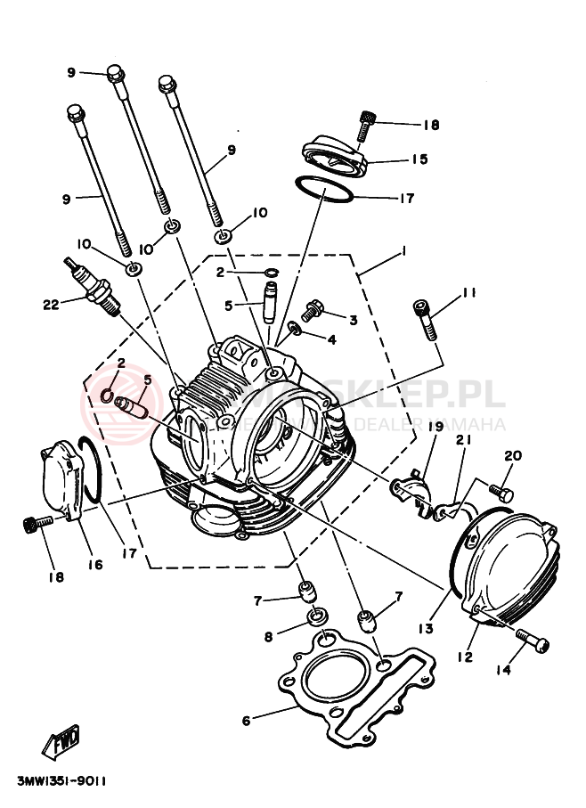 Schemat "głowica" do Yamaha SR125