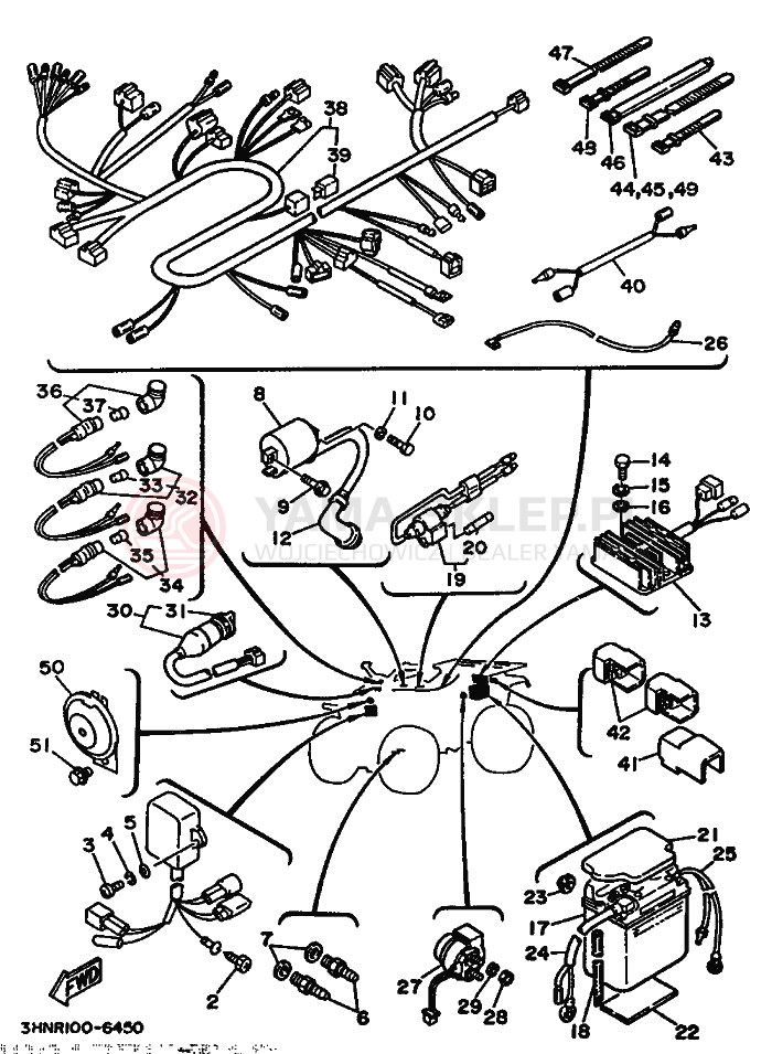 Schemat "układ elektryczny" do Yamaha BIG BEAR 350