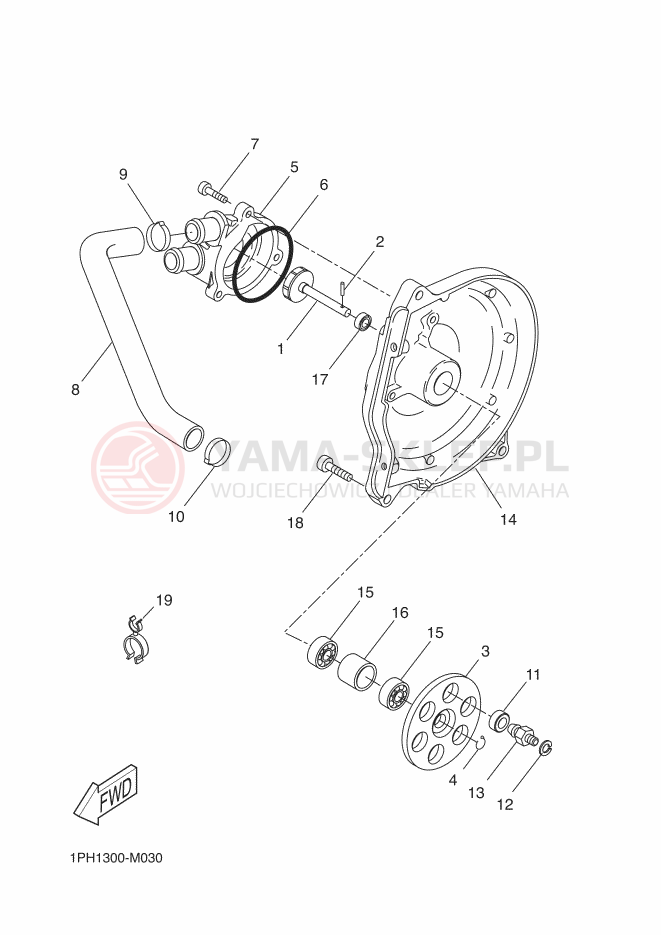 Schemat "Pompa wody" do Yamaha AEROX R