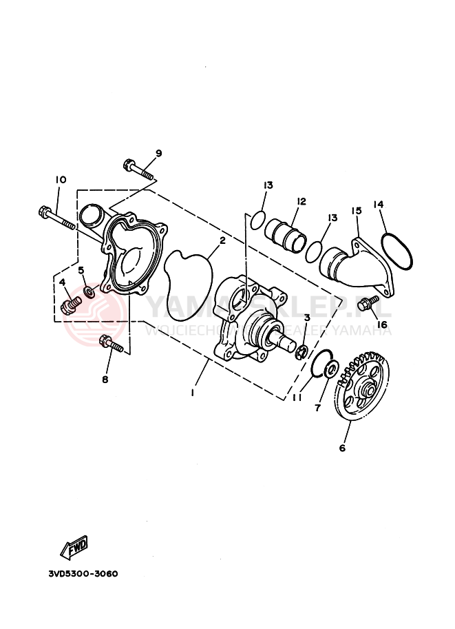 Schemat "Pompa wody" do Yamaha TDM850