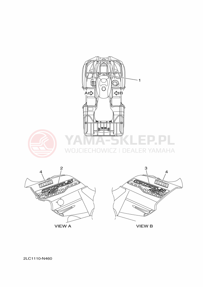 Schemat "naklejki" do Yamaha GRIZZLY 450 EPS