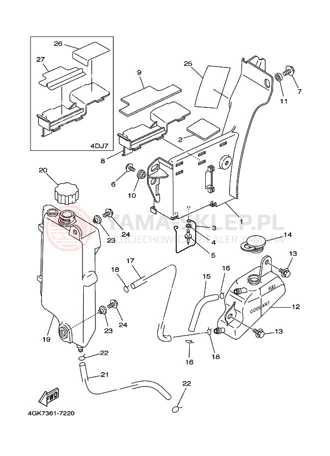 Schemat "Miska olejowa" do Yamaha DT125RE