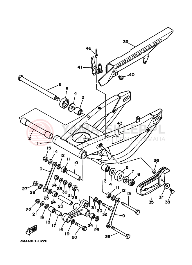 Schemat "wahacz" do Yamaha TZR250SP
