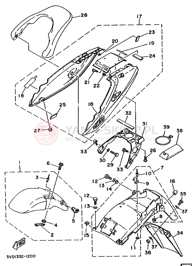 Schemat "błotnik" do Yamaha TDM850