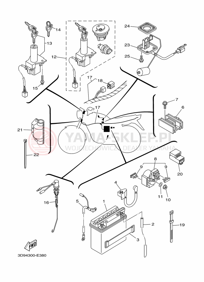 Schemat "układ elektryczny" do Yamaha YBR125ED