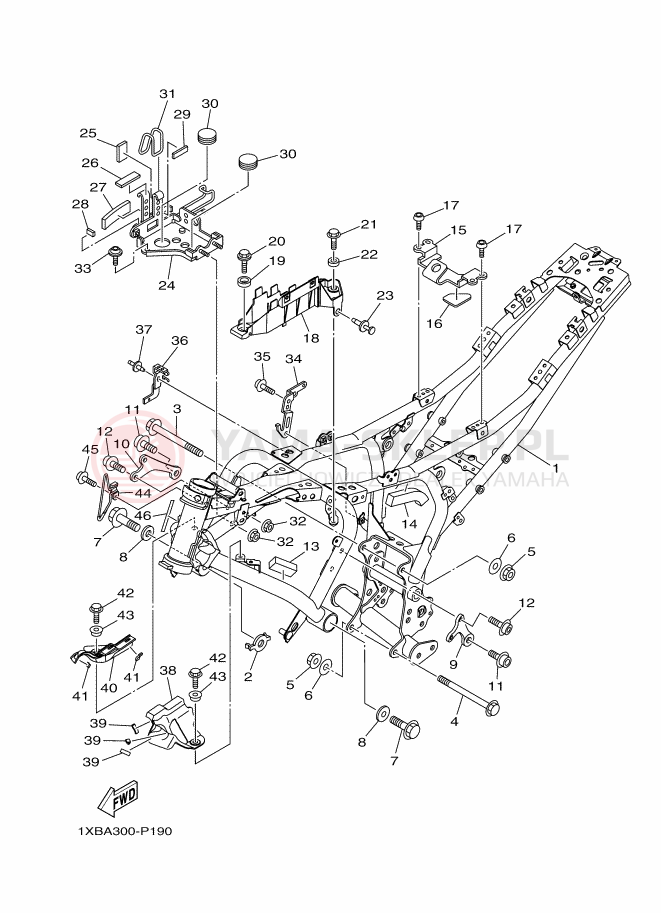 Schemat "rama" do Yamaha MT-07 ABS