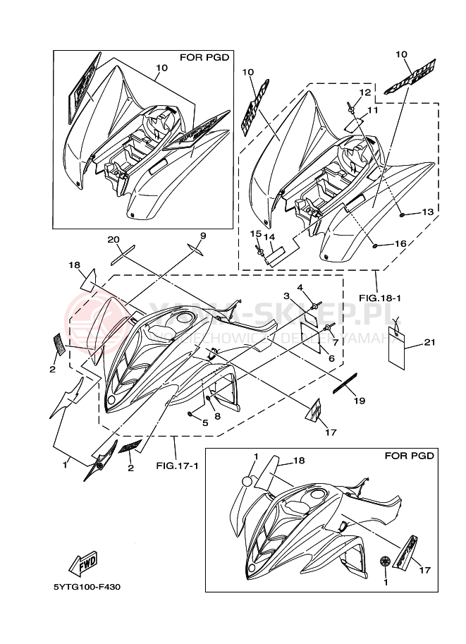 Schemat "naklejki" do Yamaha YFM350