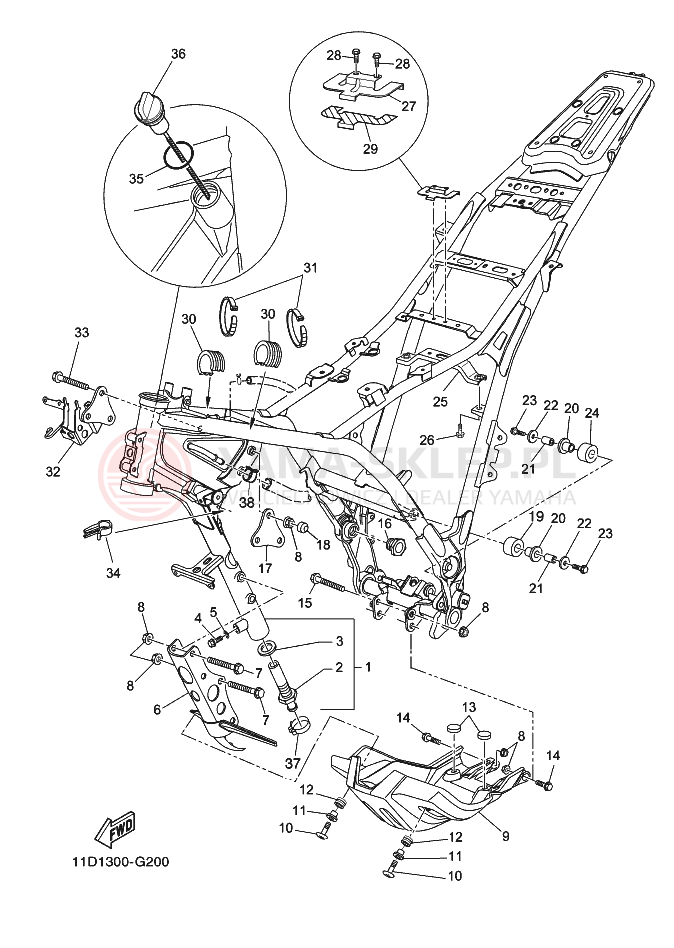 Schemat "rama" do Yamaha TENERE
